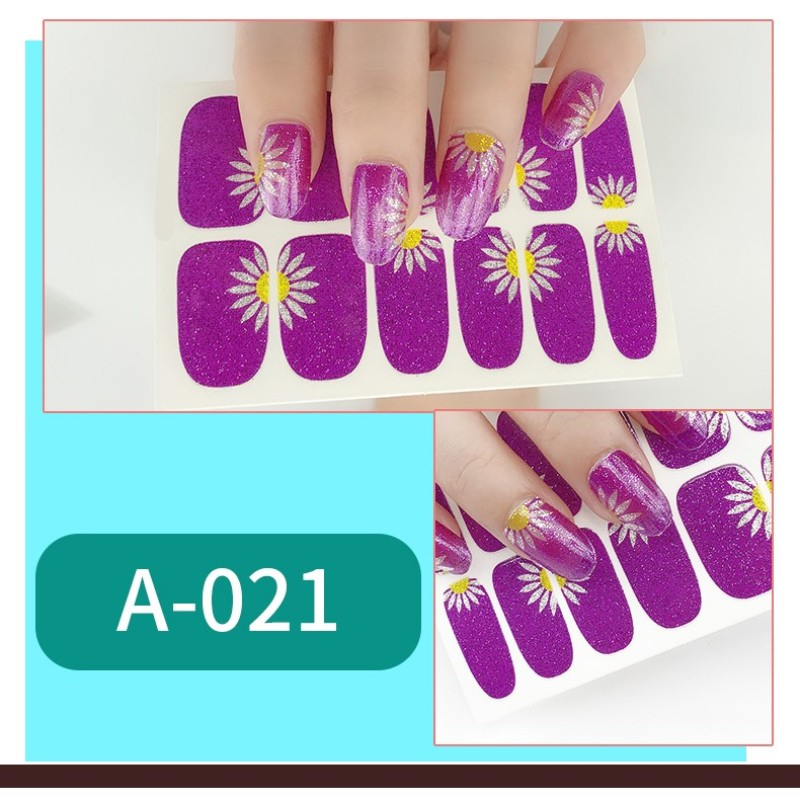 Set 12 Miếng Dán Móng Tay Không Độc Hại Chống Nước Màu Gradient Dễ Thương DIY