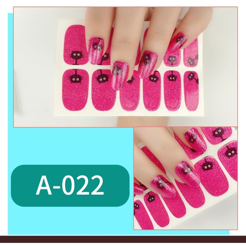 Set 12 Miếng Dán Móng Tay Không Độc Hại Chống Nước Màu Gradient Dễ Thương DIY