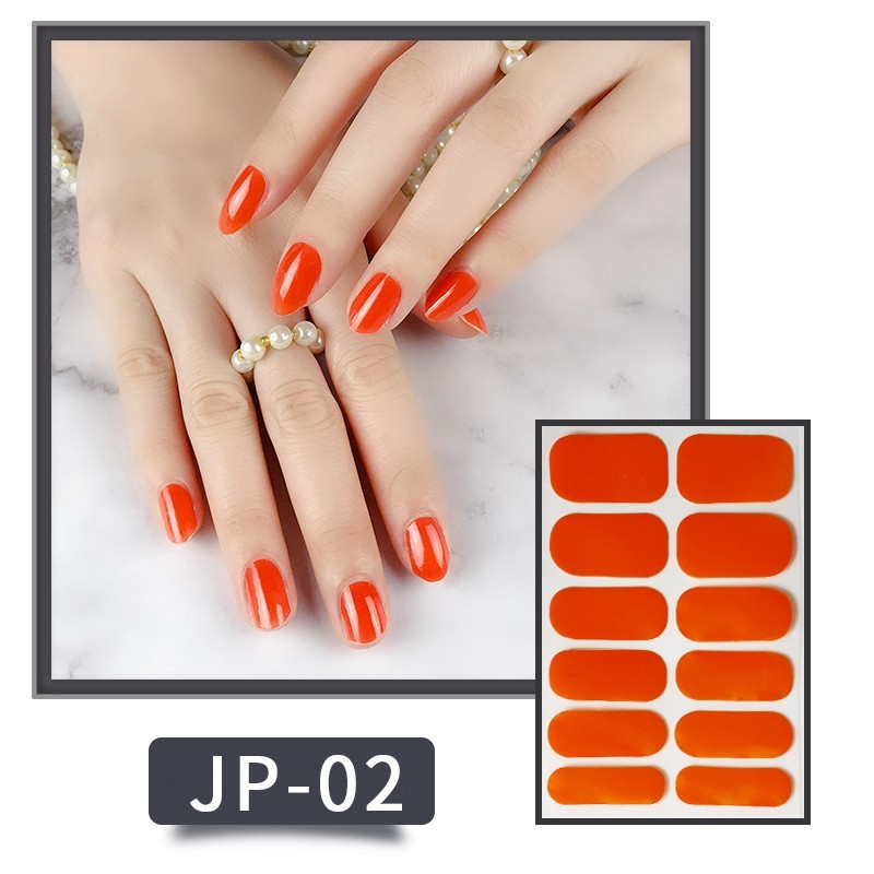 Set 12 Miếng Dán Móng Tay Không Độc Hại Chống Nước Màu Gradient Dễ Thương DIY