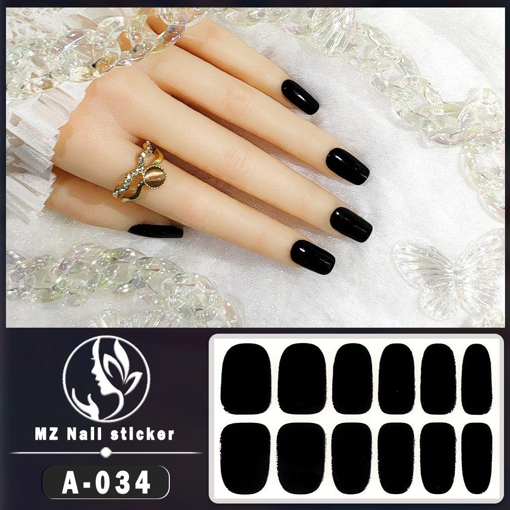 Set 12 Miếng Dán Móng Tay Không Độc Hại Chống Nước Màu Gradient Dễ Thương DIY