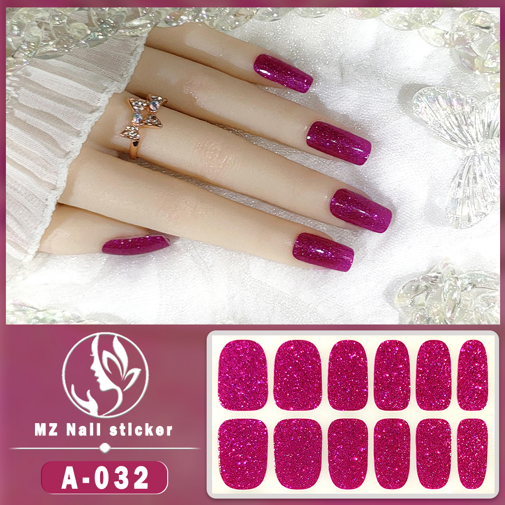 Set 12 Miếng Dán Móng Tay Không Độc Hại Chống Nước Màu Gradient Dễ Thương DIY