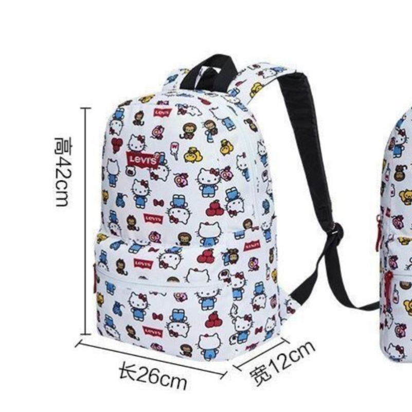 SANRIO Balo Đi Học Cỡ Lớn In Họa Tiết Hoạt Hình Hello Kitty Dễ Thương Cho Nữ