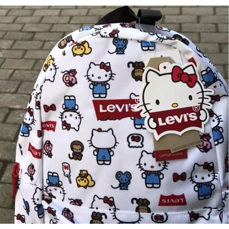 SANRIO Balo Đi Học Cỡ Lớn In Họa Tiết Hoạt Hình Hello Kitty Dễ Thương Cho Nữ