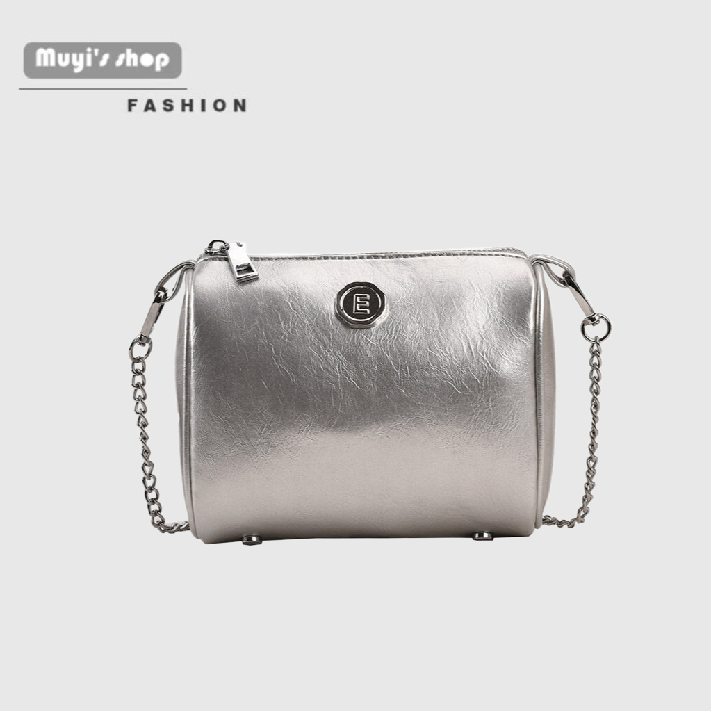 Túi Xách mini Hình Vuông Màu Bạc Phong Cách Thời Trang Mới 2023 Dành Cho Nữ