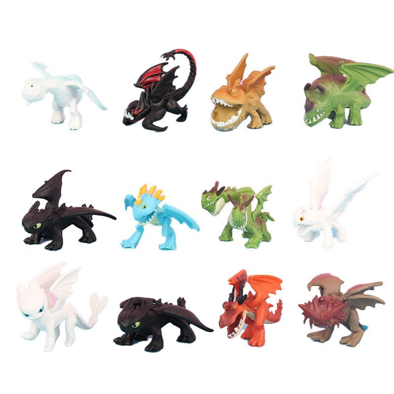DISNEY Set 12 Mô Hình Khủng Long Phim How To Train Your Dragon