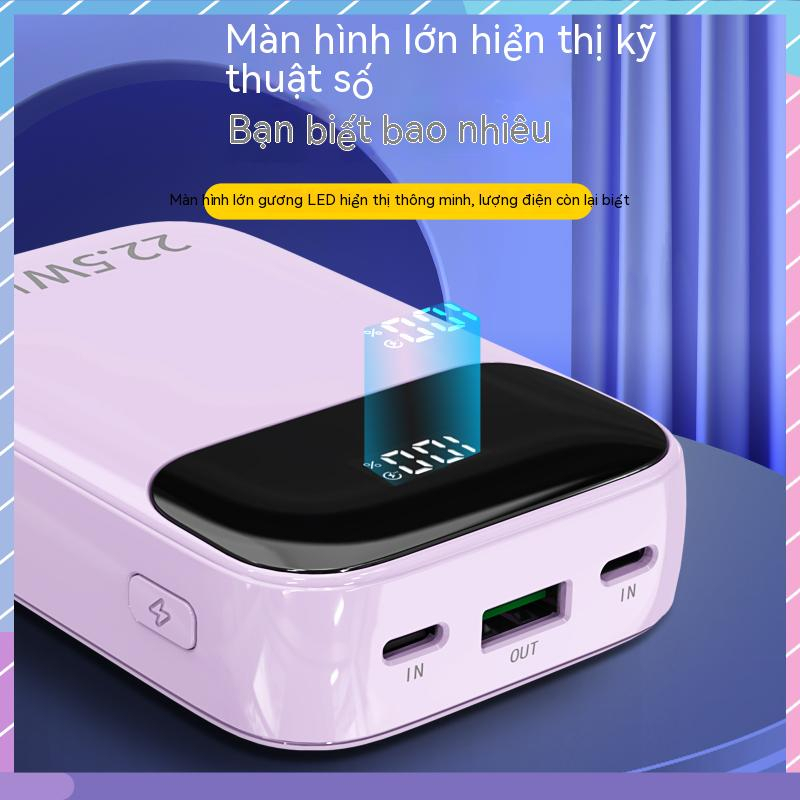Cục Sạc Nhanh 22.5W 20000mAH Có Màn Hình Kỹ Thuật Số Hai Đường Viền Cho Samsung / Xiaomi / oppo / vivo