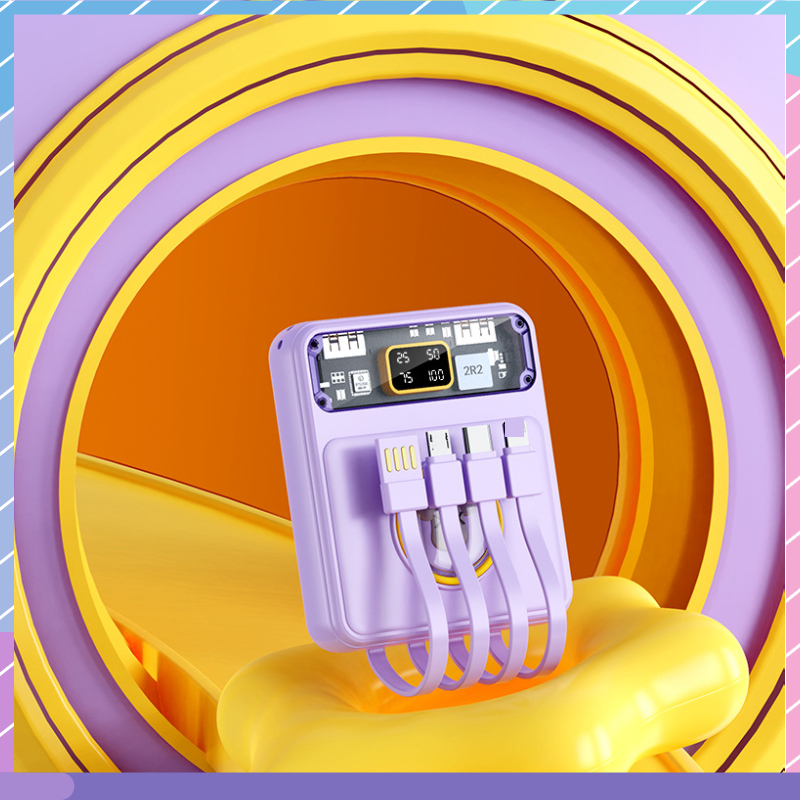 Pin Sạc Dự Phòng Mini 10000mAH 4 Dây Hình Thú Cưng Dễ Thương Cho Samsung / Xiaomi / oppo / vivo