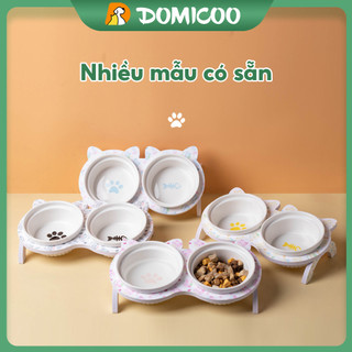 Bát cho thú cưng bát gốm cho mèo bát ăn bằng gốm sứ hai lớp cách nhiệt chống rách bảo vệ cổ cho thú cưng