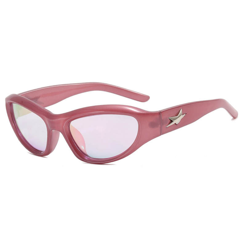 Kính Mát Tròng Năm Cánh Phong Cách Punk Hip Hop Y2K Cho Nam Nữ