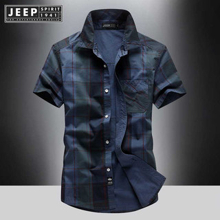 Jeep spirit 1941 estd graphic shirt phong cách mới mùa hè man business casual mid-youth cotton workwear