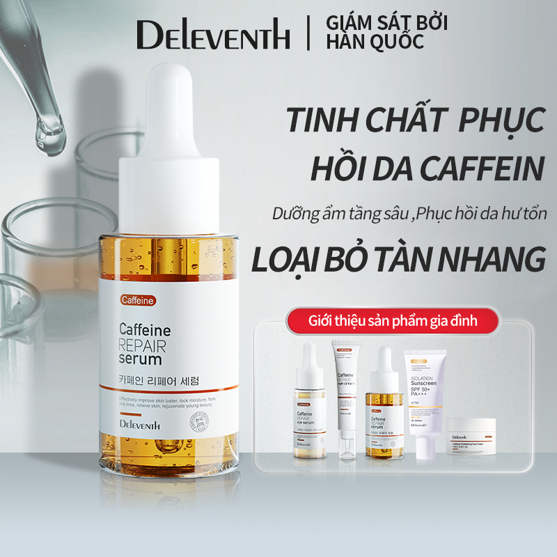 Serum DELEVENTH chiết xuất caffein glycyrrhiza glabra hỗ trợ phục hồi da/ chống oxy hóa / hydrat hóa sâu 37ml