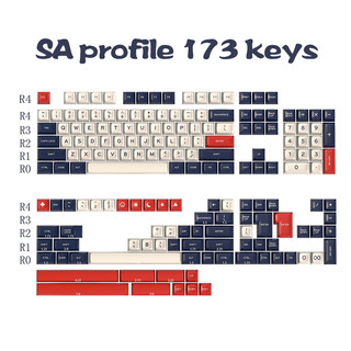 [ In stock ] Navy keycaps SA profile Doubleshot ABS keycap 173keys for Mx switch keyboard