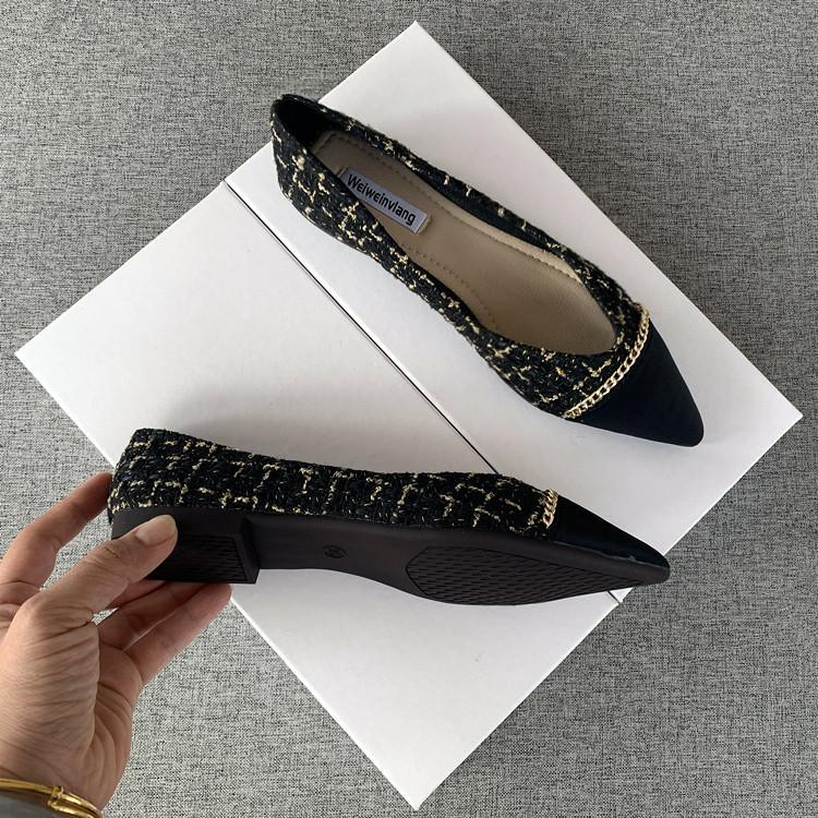 Giày Búp Bê Đế Bằng Mũi Nhọn Size Lớn 34-44 Mẫu Mới 2023 Thời Trang Cho Nữ