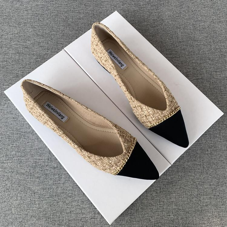 Giày Búp Bê Đế Bằng Mũi Nhọn Size Lớn 34-44 Mẫu Mới 2023 Thời Trang Cho Nữ