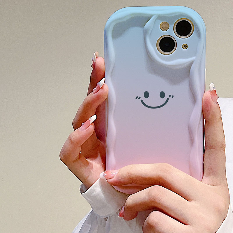 Ốp Điện Thoại Hình Mặt Cười Màu gradient Cho iPhone 11 12 7 / 8 7plus 12Pro 8plus xr xsmax x 11Promax 14 13 14plus 11Promax