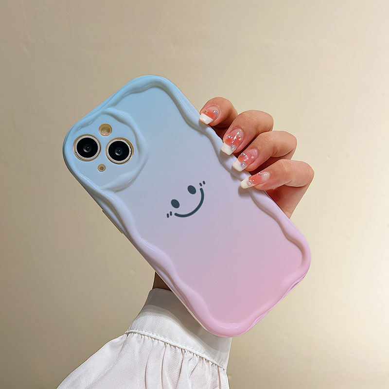 Ốp Điện Thoại Hình Mặt Cười Màu gradient Cho iPhone 11 12 7 / 8 7plus 12Pro 8plus xr xsmax x 11Promax 14 13 14plus 11Promax