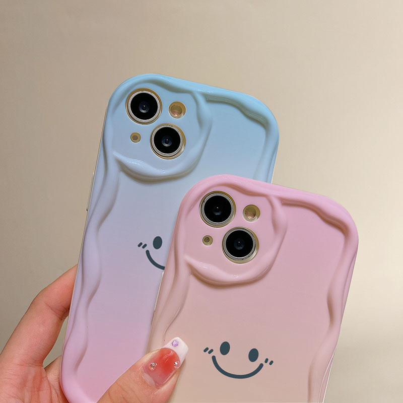 Ốp Điện Thoại Hình Mặt Cười Màu gradient Cho iPhone 11 12 7 / 8 7plus 12Pro 8plus xr xsmax x 11Promax 14 13 14plus 11Promax