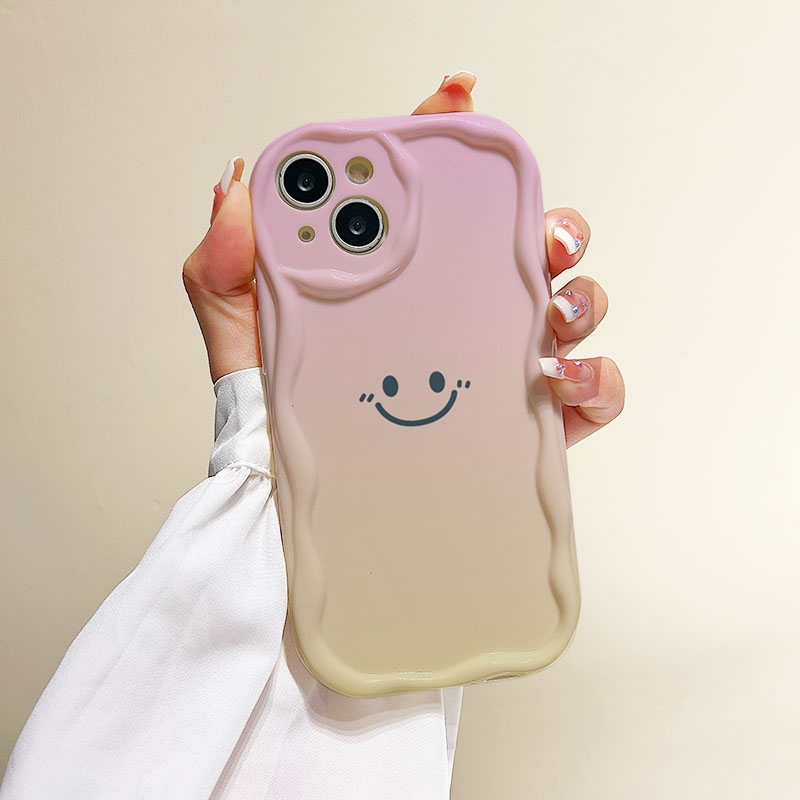 Ốp Điện Thoại Hình Mặt Cười Màu gradient Cho iPhone 11 12 7 / 8 7plus 12Pro 8plus xr xsmax x 11Promax 14 13 14plus 11Promax
