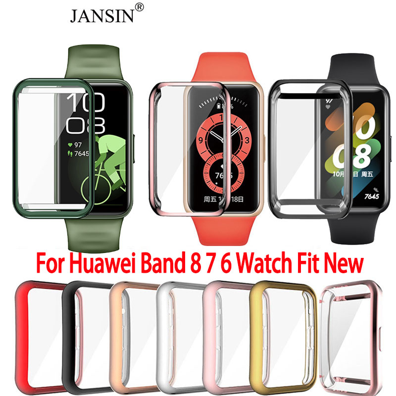 Jansin Ốp Dẻo Bảo Vệ Màn Hình + Full Body dành cho Huawei Band 8 7 6 Watch Fit