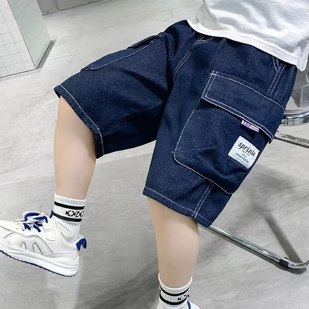 Quần Short Denim Ống Rộng Thoải Mái Thời Trang Mùa Hè Hàng Mới Dành Cho Bé Trai 120-170