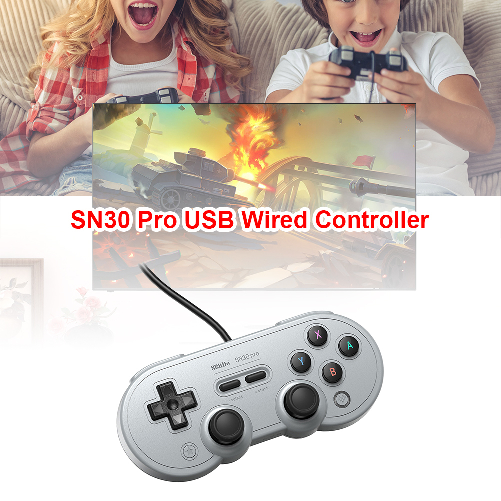 8bitdo sn30 pro usb gamepad bộ điều khiển có dây cho switch windows pc steam raspberry pi tay cầm trò chơi với cần điều khiển cáp usb nintendo switch / switch oled / switch lite joypad