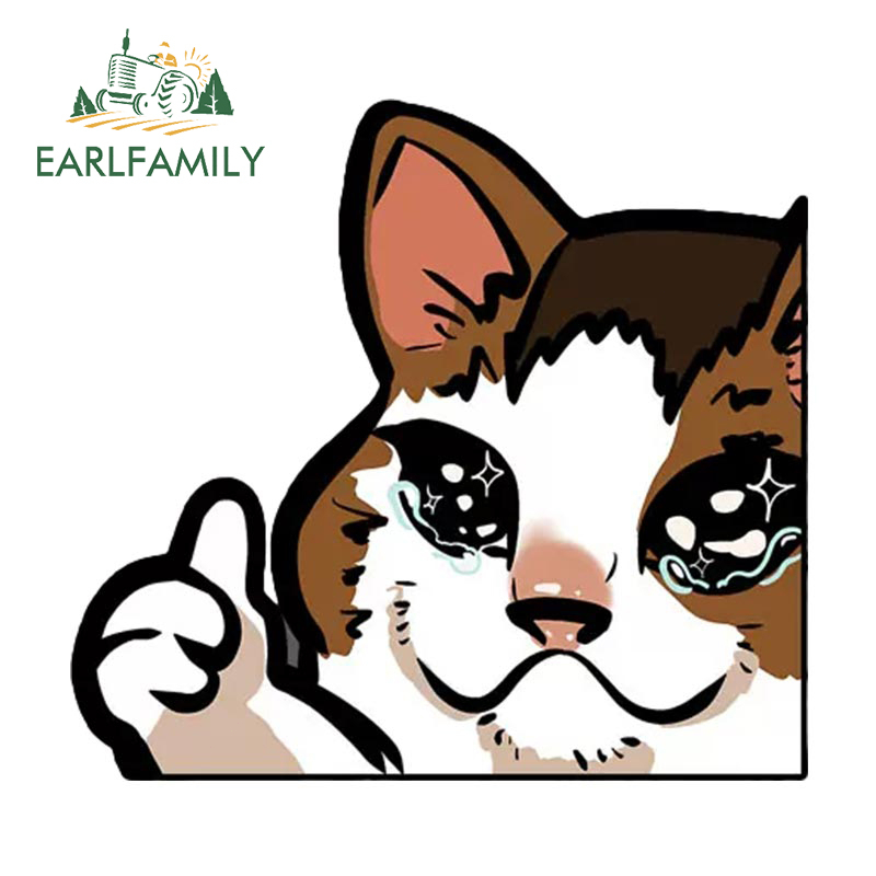 Earlfamily 13cm x 9.6cm Mèo Peeker Dán Xe Hơi Ngộ nghĩnh Cửa Sổ Vinyl Xe Bọc Laptop Đàn Guitar Xe Máy Mũ Bảo Hiểm Decal