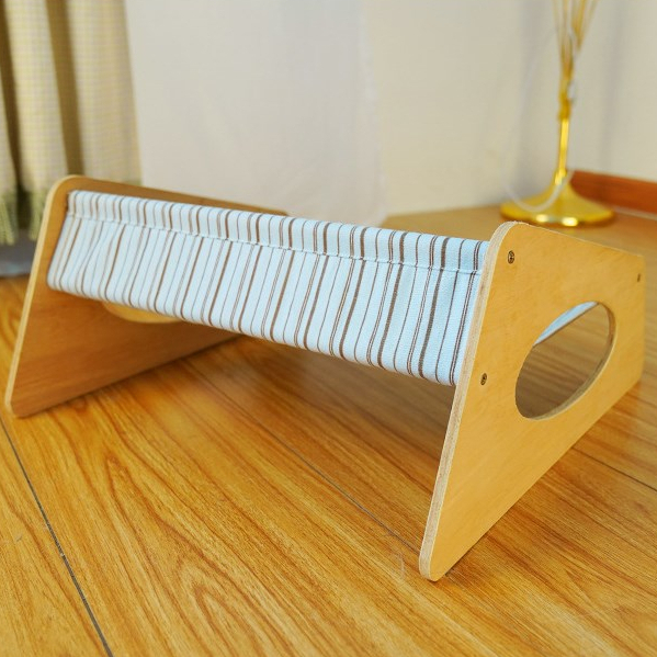 Elsabell. Giường ngủ gỗ cao cấp dành cho thú cưng,Giường gỗ cho thú cưng kèm vải thoáng khí nhiều màu sắc