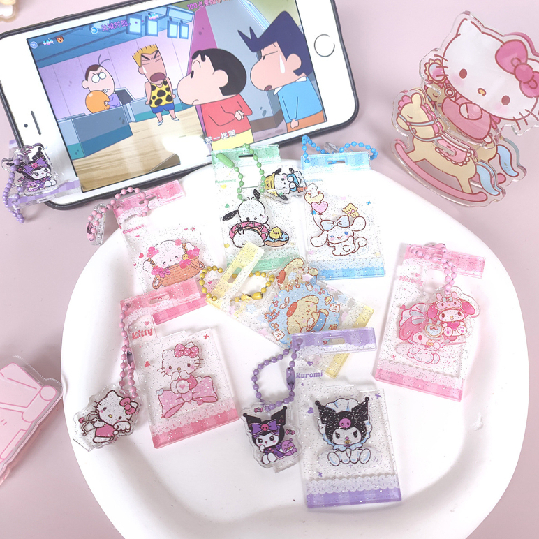 Nhật Bản dễ thương Sanrio sáng tạo sequin thương hiệu điện thoại di động chủ cinnamoroll xách tay điện thoại chủ kuromi điện thoại chủ melody pochacoo điện thoại chủ quà tặng