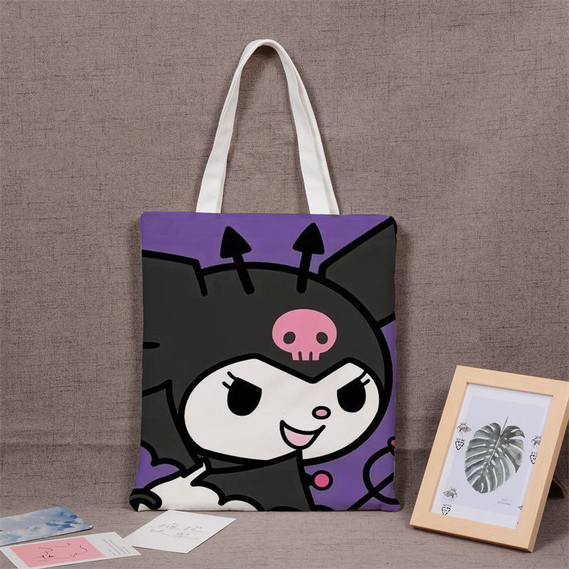 One Túi Xách Vải canvas Cỡ Lớn In Hình anime Kulomi Sanrio Đáng Yêu Cho Học Sinh