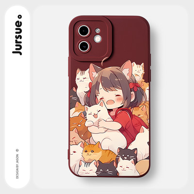 Ốp lưng JURSUE mềm chống bẩn hoạt hình dễ thương đẹp Cho iPhone 17 16 15 14 13 12 11 Pro Max SE 2020 X XR XS ip 8 7 Plus kute Y3606