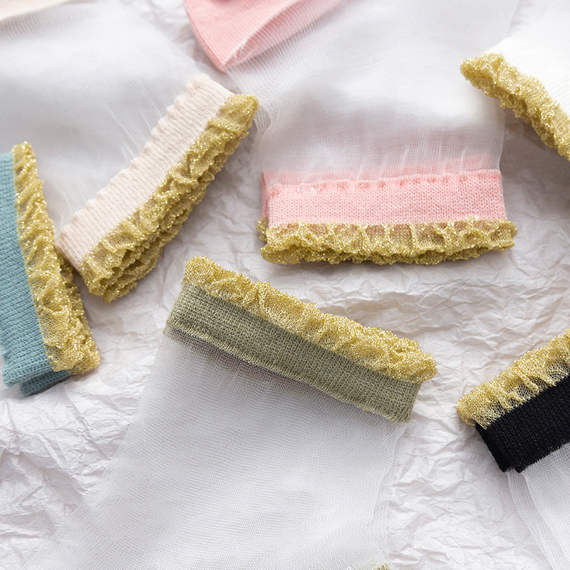 FHYL Vớ Ren Mỏng Thoải Mái Nhiều Màu Mùa Hè Hàn Quốc Mới Cho Nữ