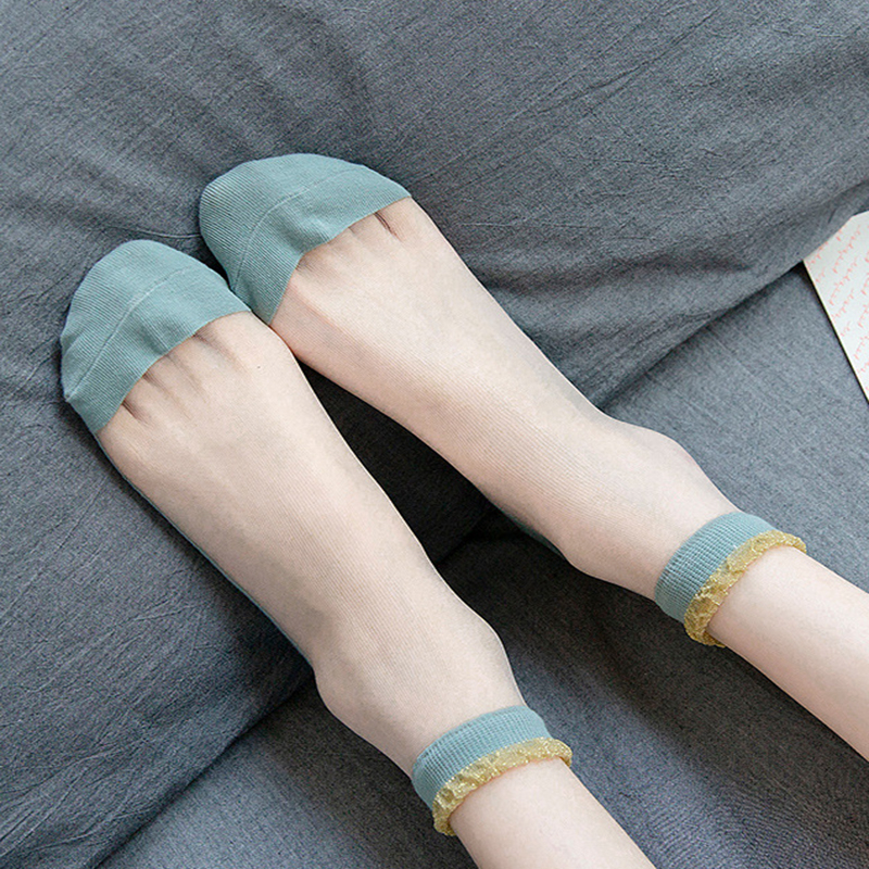 FHYL Vớ Ren Mỏng Thoải Mái Nhiều Màu Mùa Hè Hàn Quốc Mới Cho Nữ