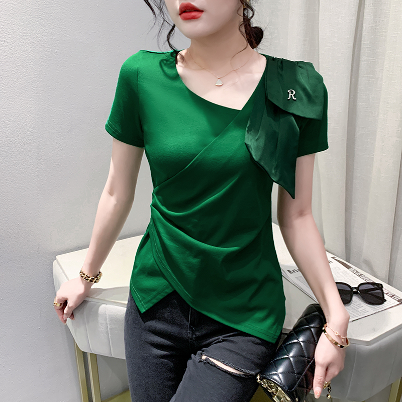 Áo Thun Cotton Tay Ngắn Dáng Ôm Thời Trang Mùa Hè 2023 Cho Nữ Size 3XL