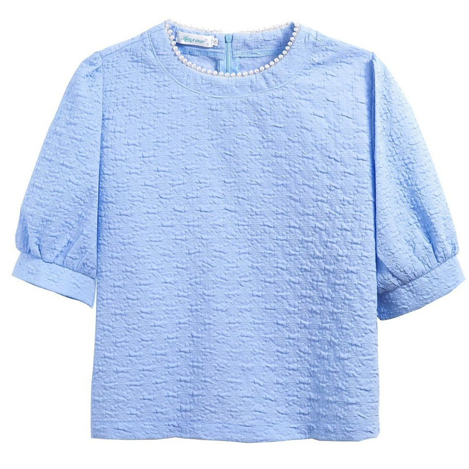 Áo Chiffon Mỏng Tay Ngắn Phồng Thời Trang Mùa Hè 2023 Phong Cách Mới Cho Nữ