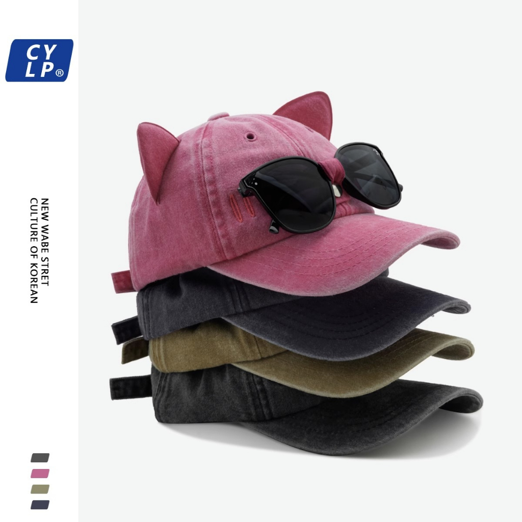 Mũ Lưỡi Trai Hình Tai Mèo Dễ Thương Phong Cách Hàn Quốc Cho Nữ