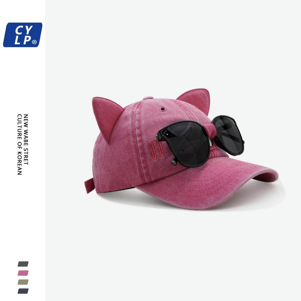 Mũ Lưỡi Trai Hình Tai Mèo Dễ Thương Phong Cách Hàn Quốc Cho Nữ