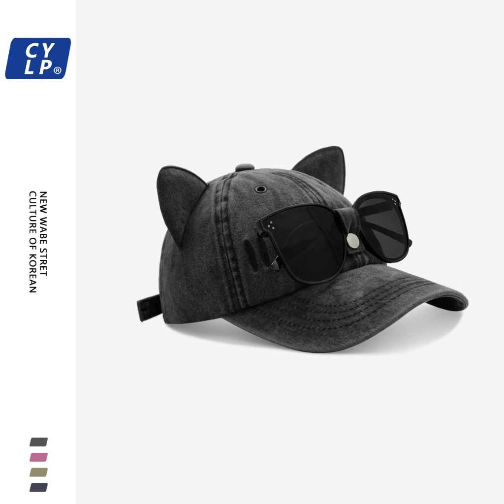 Mũ Lưỡi Trai Hình Tai Mèo Dễ Thương Phong Cách Hàn Quốc Cho Nữ