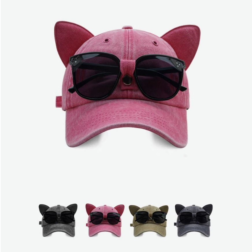Mũ Lưỡi Trai Hình Tai Mèo Dễ Thương Phong Cách Hàn Quốc Cho Nữ
