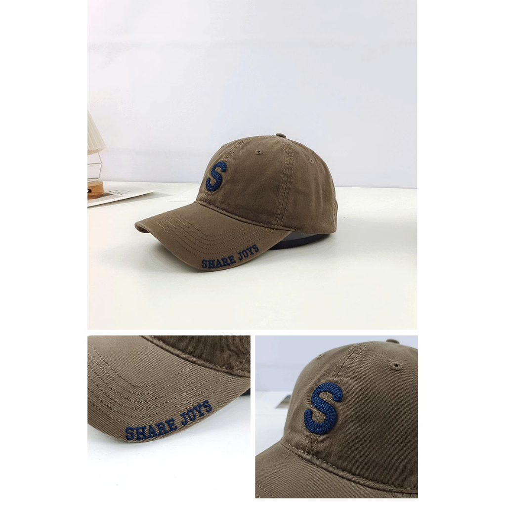 Mũ Lưỡi Trai Mềm Thêu Chữ Phong Cách Hàn Quốc Cho Cặp Đôi