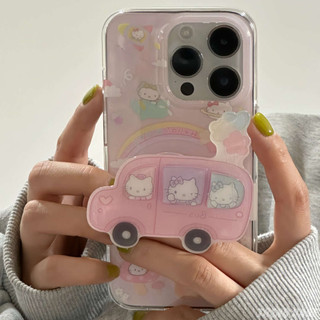 Ốp Điện Thoại Acrylic Mềm Chống Sốc Có Giá Đỡ Hình hello kitty Cho iPhone 14 13 12 11 Pro Max