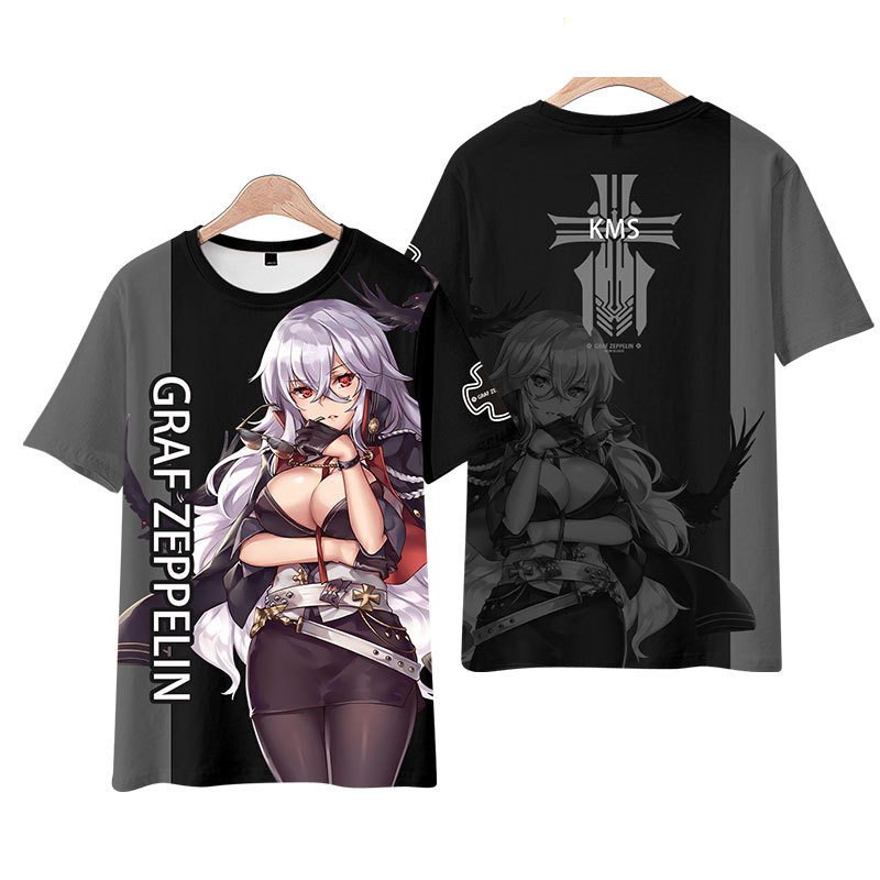 Áo Thun Tay Ngắn In Hình Anime Azur Lane KMS IRN USS Yudachi Bismarck Ayanami Mẫu Mới 2023