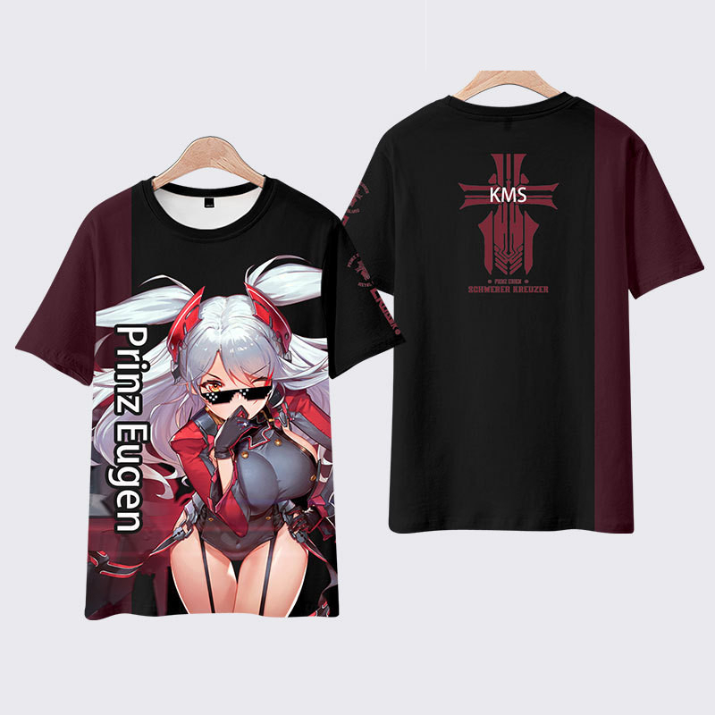 Áo Thun Tay Ngắn In Hình Anime Azur Lane KMS IRN USS Yudachi Bismarck Ayanami Mẫu Mới 2023