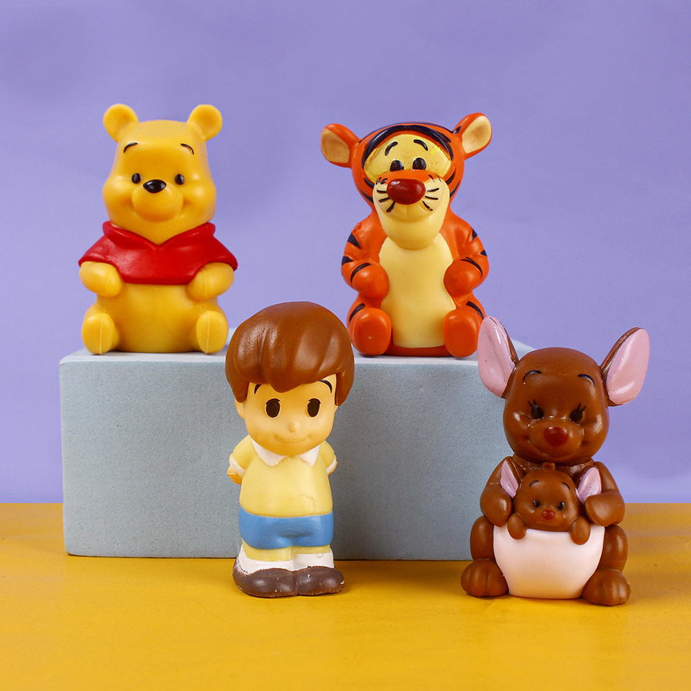 DISNEY Set 10 Mô Hình Gấu Pooh Và Hổ / Heo / Thỏ Robin Eeyore Bằng PVC Trang Trí Bánh Kem