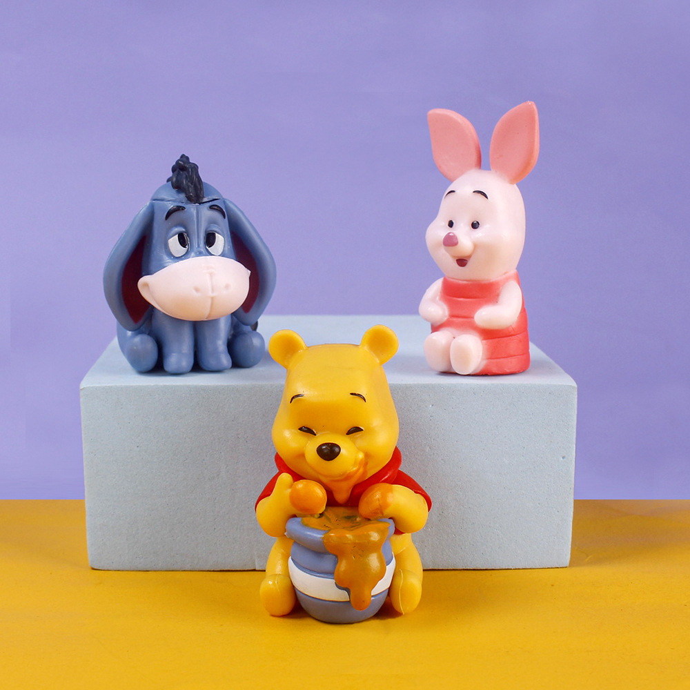 DISNEY Set 10 Mô Hình Gấu Pooh Và Hổ / Heo / Thỏ Robin Eeyore Bằng PVC Trang Trí Bánh Kem