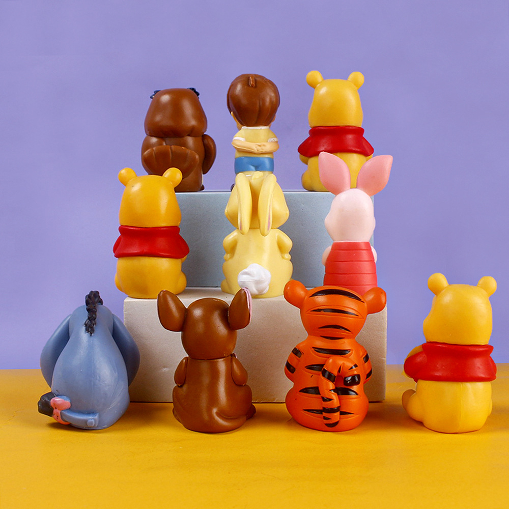 DISNEY Set 10 Mô Hình Gấu Pooh Và Hổ / Heo / Thỏ Robin Eeyore Bằng PVC Trang Trí Bánh Kem