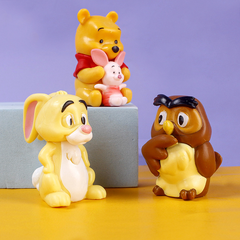 DISNEY Set 10 Mô Hình Gấu Pooh Và Hổ / Heo / Thỏ Robin Eeyore Bằng PVC Trang Trí Bánh Kem