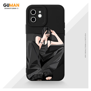 Ốp lưng GUMAN mềm chống sốc hình dễ thương đẹp độc lạ ngầu đen Cho iPhone 16 15 14 13 12 11 Pro Max SE 2020 X XR XS 8 7 ip 6S 6 Plus XYM2149