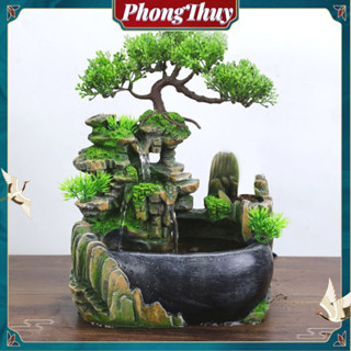 [Hàng Sẵn] Thác nước phong thuỷ (Không có sương mù) tiểu cảnh non bộ bể cá phong thủy Để Bàn Trang Trí【PhongThuy 
