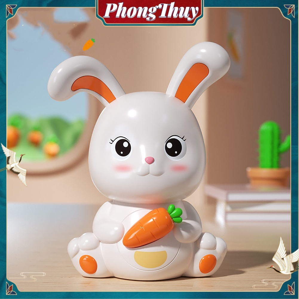 Ống Heo Tiết Kiệm Hình Thỏ Bunny Dễ Thương Bằng Nhựa Chống Rơi Cho Quà Tặng【PhongThuy】