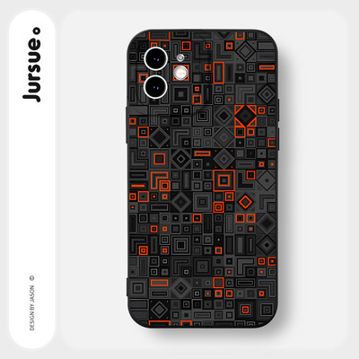 Ốp lưng JURSUE mềm chống bẩn hình độc lạ ngầu nam đen Cho iPhone 16 15 14 13 12 11 Pro Max SE 2020 X XR XS ip 8 7 Plus Y3597